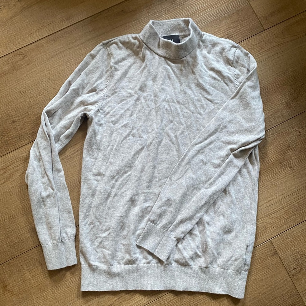 H&M Slim Fit Cream Mock Neck Sweater